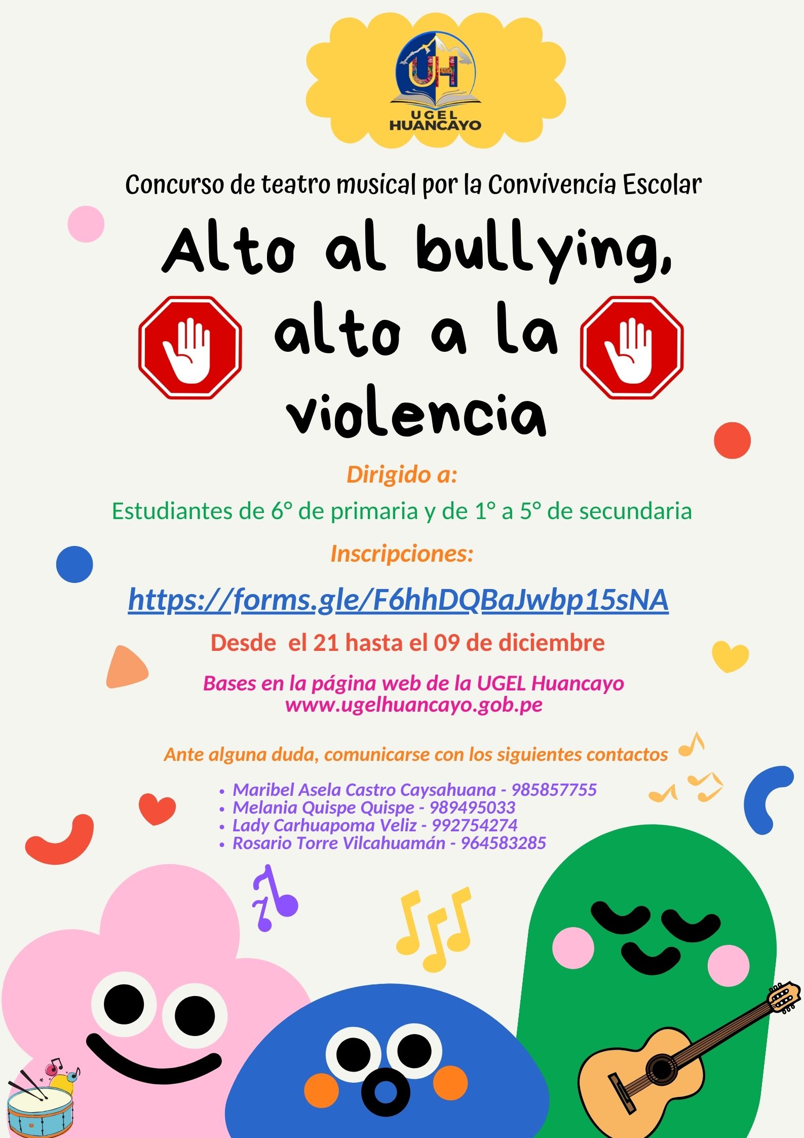 Reprogramaci N De Fechas Para El Concurso Alto Al Bullying Alto A La