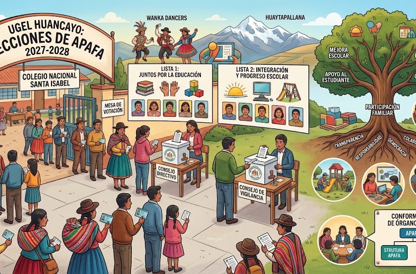 Ilustración informativa de las elecciones APAFA